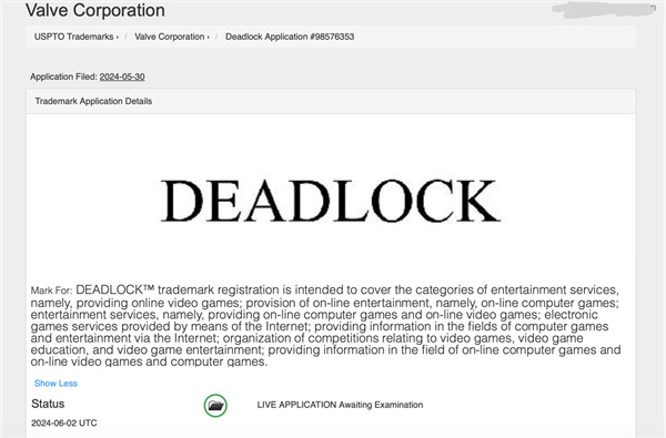 V 社 6v6 競技游戲《Deadlock》申請商標(biāo)