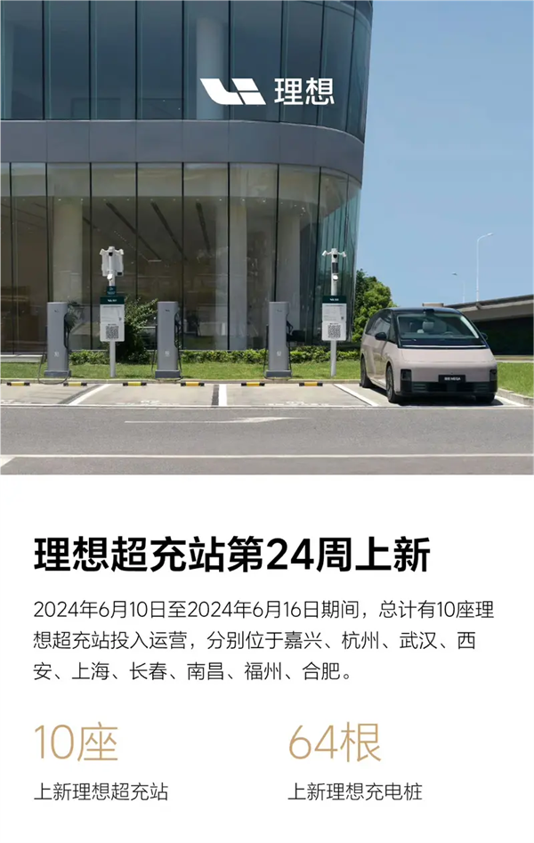 一周新增十座！理想汽車全國(guó)已布局448座充電站