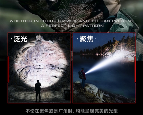 遠近兩用 戰(zhàn)術(shù)伸縮變焦：神火強光手電筒9.9元包郵