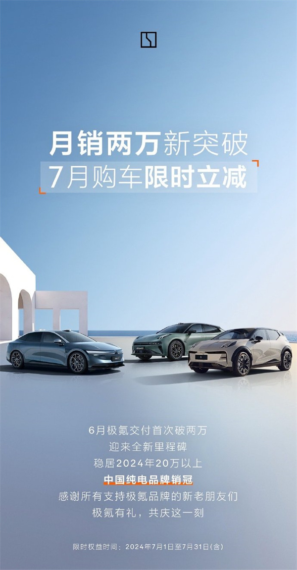 極氪 7 月購(gòu)車限時(shí)權(quán)益公布
