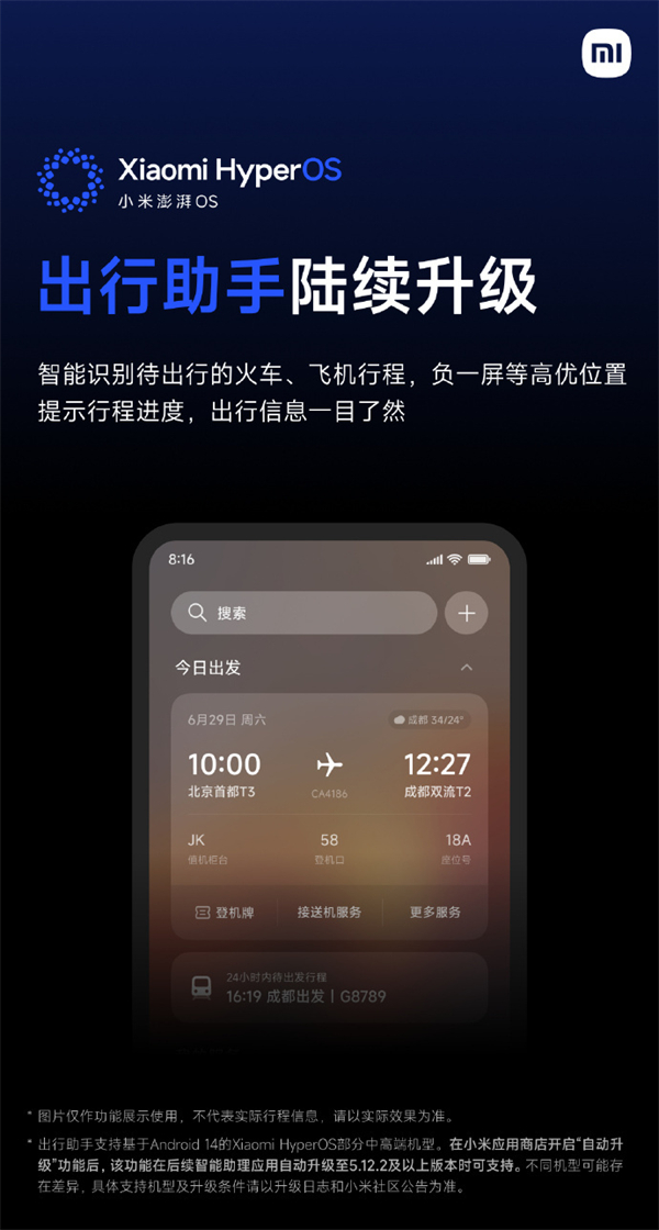 小米澎湃 OS 出行助手陸續(xù)升級