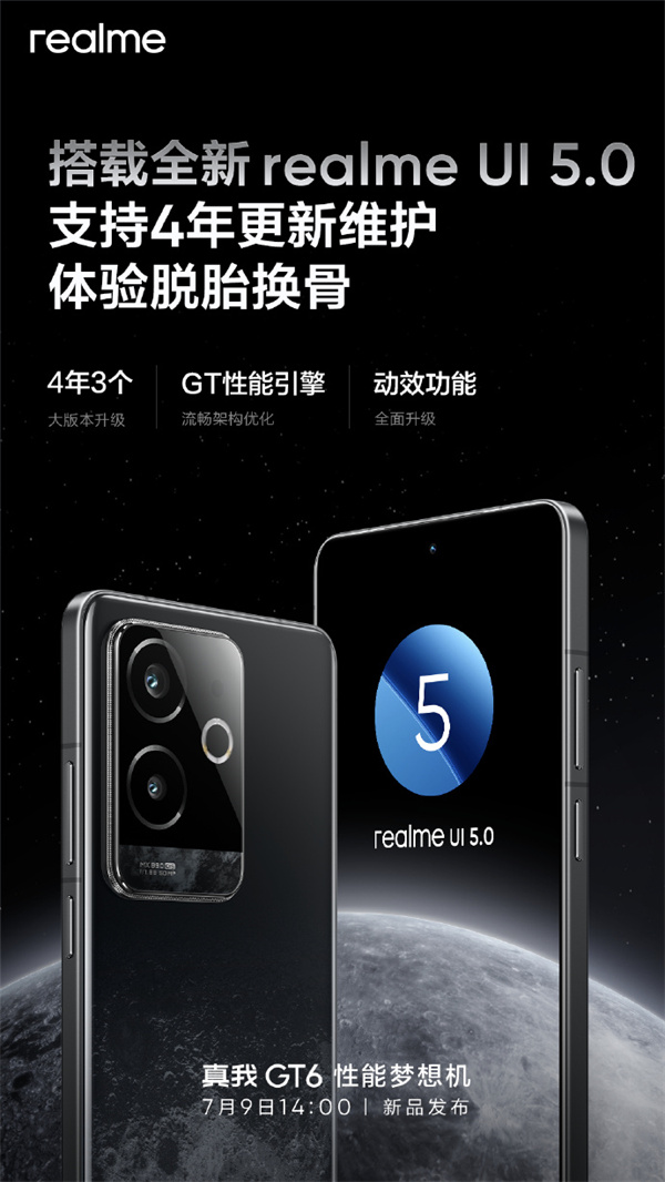 真我 GT6 搭載全新 realme UI 5.0