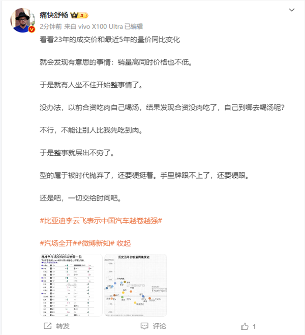 近5年汽車品牌銷量、均價(jià)變化表出爐：比亞迪簡(jiǎn)直BUG般存在