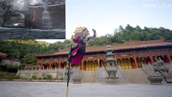 悟空附體！女子1:1復(fù)刻《黑神話：悟空》三段棍式 變身廣智太帥氣