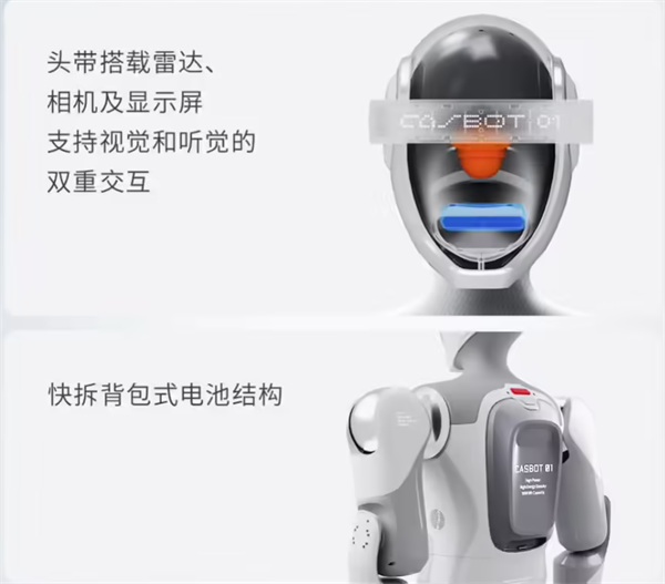 靈寶 CASBOT 01 人形機(jī)器人發(fā)布：52自由度，頭部配屏，獲聯(lián)想投資