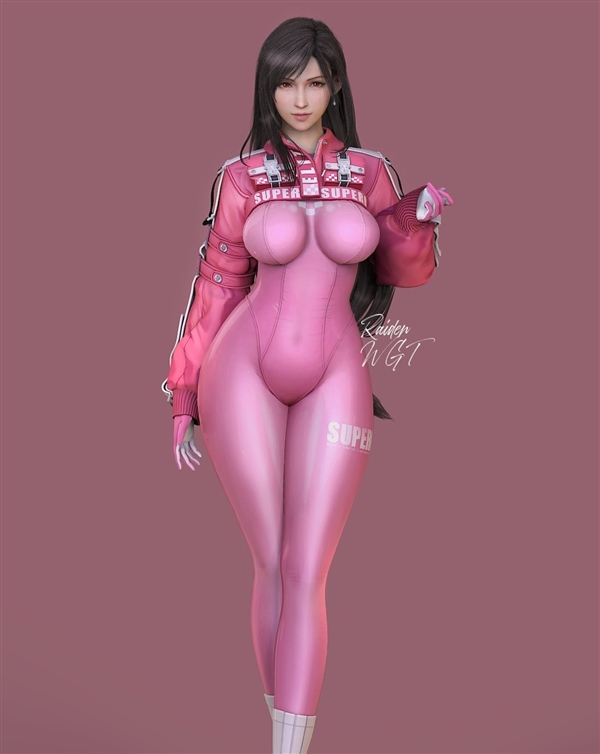 《終幻想7》蒂法新3D美圖：黑絲緊身衣 制服誘惑