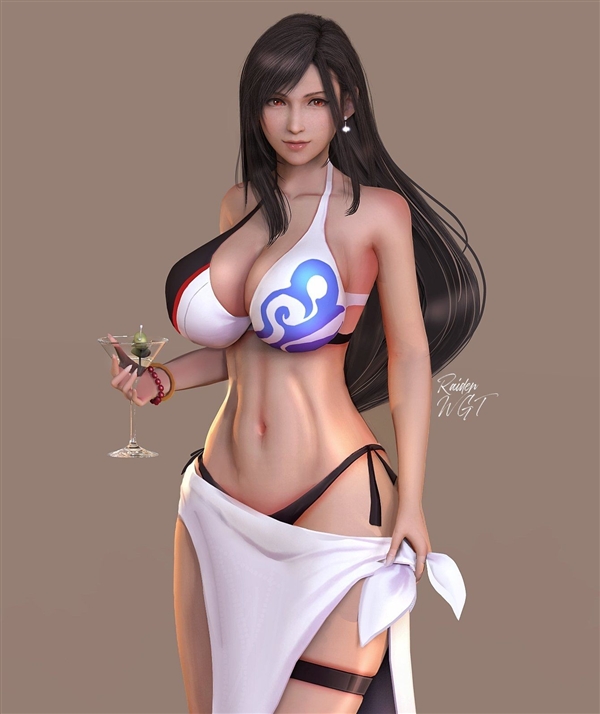 《終幻想7》蒂法3D絕美新圖：氣質(zhì)高貴 魅力足