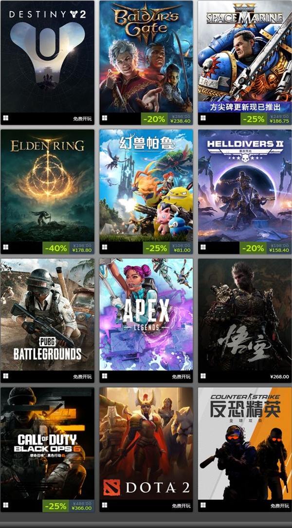 Steam公布2024年賺錢游戲：《黑神話：悟空》進(jìn)入第一梯隊(duì)！