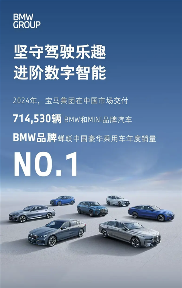 2024年寶馬在華交付714530輛：蟬聯(lián)中國豪華乘用車年度銷冠！