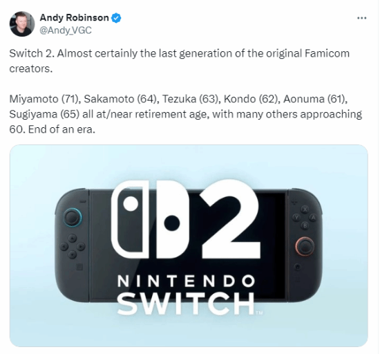 Switch 2或是紅白機(jī)元老的后一舞！都到了退休年齡