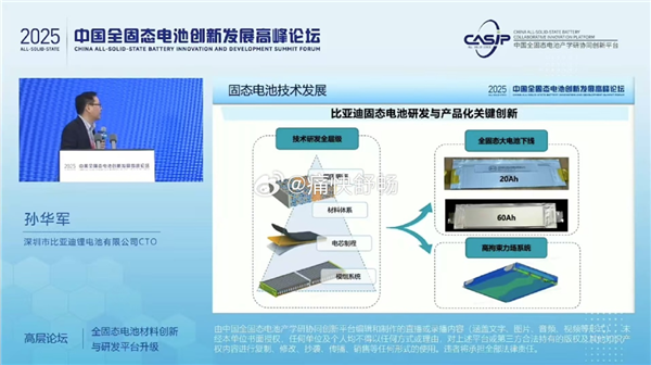 比亞迪：2027年全固態(tài)電池批量裝車 2030年大規(guī)模量產(chǎn)