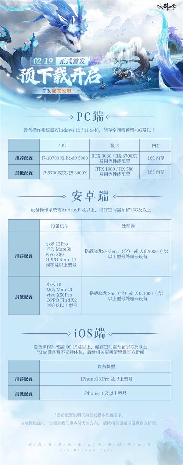 《仙劍世界》2月19日正式首發(fā) 預(yù)下載登頂各大平臺
