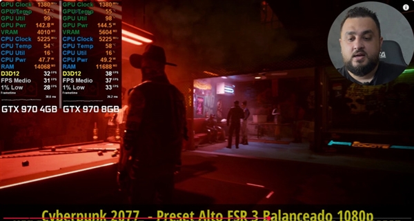 11年前的GTX 970升到8GB顯存游戲?qū)崪y(cè)：比原版快了40%！