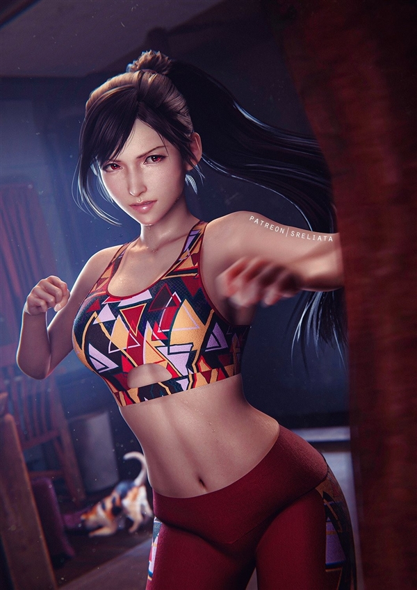 《終幻想7》蒂法新3D美圖 穿《GTA6》女主服裝更性感迷人