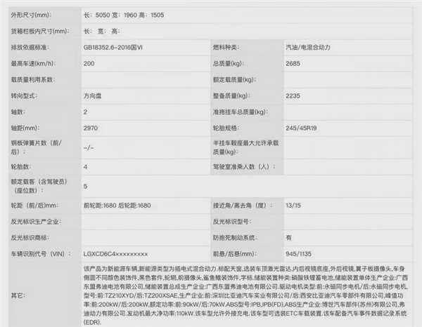 取消激光雷達(dá)！比亞迪漢 L DM-p入門版車型發(fā)起申報(bào)