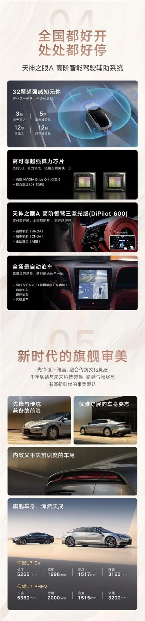 比亞迪強(qiáng)轎車！仰望U7試駕車大規(guī)模到店：四電機(jī)帶來超1300馬力