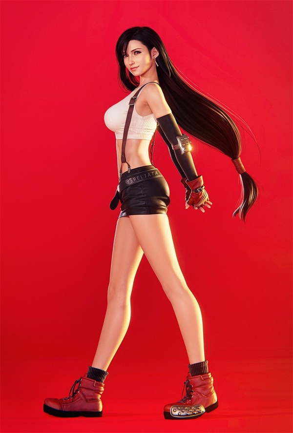 《終幻想7》蒂法新3D美圖 穿《GTA6》女主服裝更性感迷人